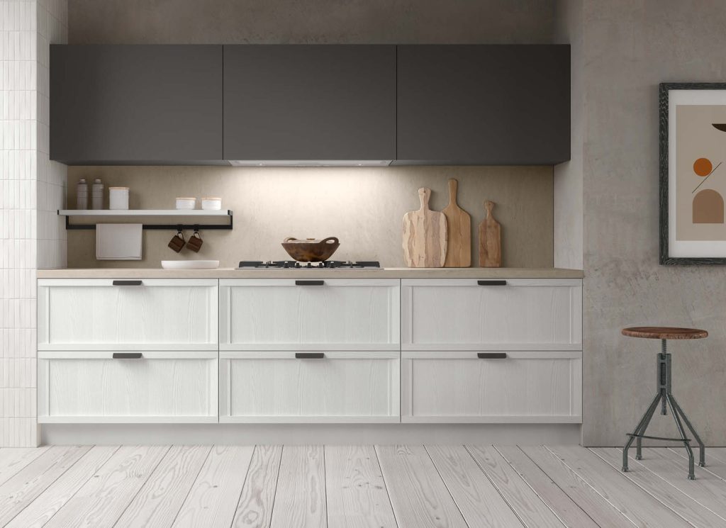 cucina con isola a muro