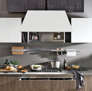 Pensile cucina bianco da 60 cm a doppia anta per cappa - Vendita