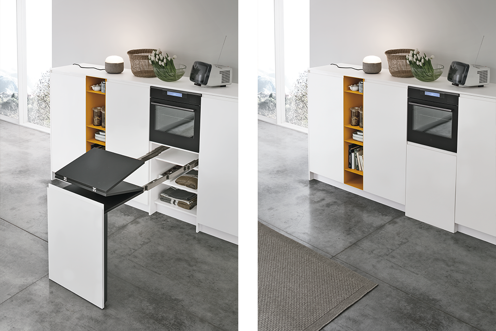 cucina moderna con tavolo estraibile