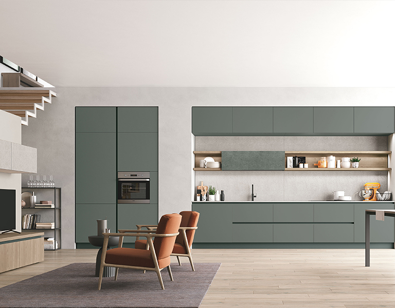 cucina moderna e living